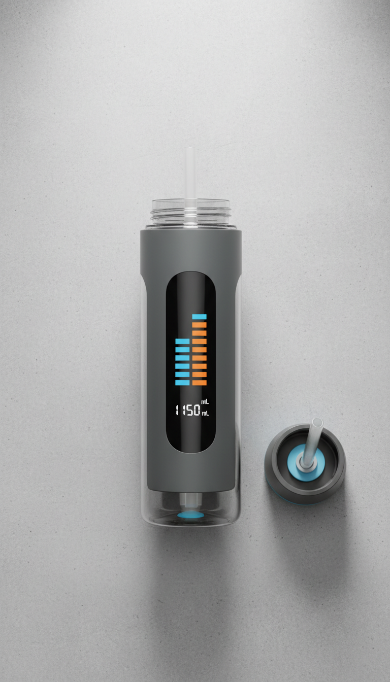 Smart Water Bottle Charcoal With App Device