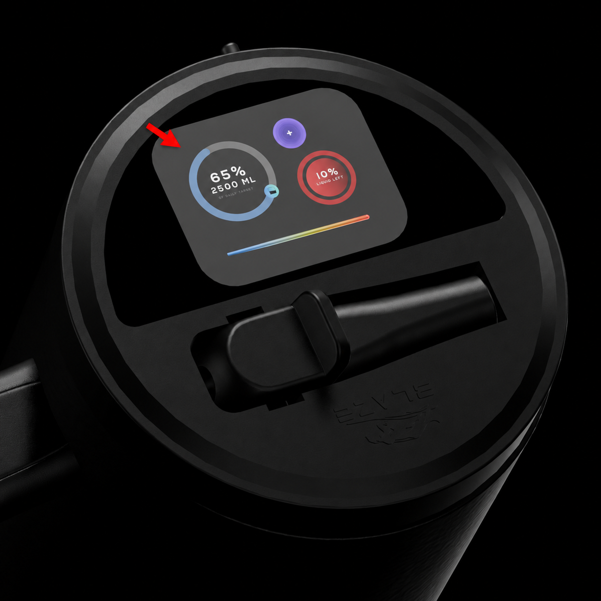 Blaze screen with the touch-sensitive rounded rectangle area outlined